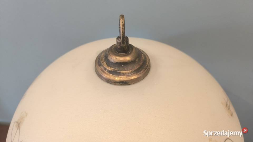 Piękna unikalna mosiężna lampa z ozdobnym Antyki łódzkie Łódź