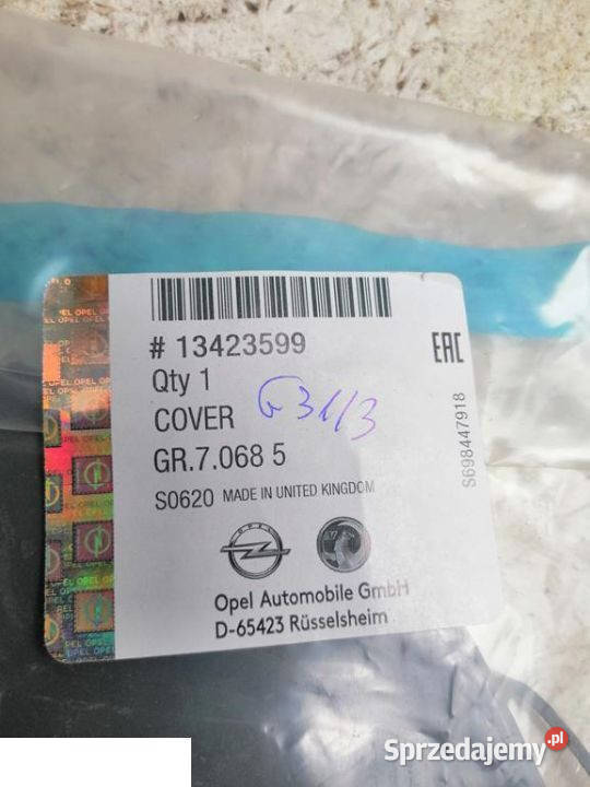 Opel Astra K zaślepka haka przód