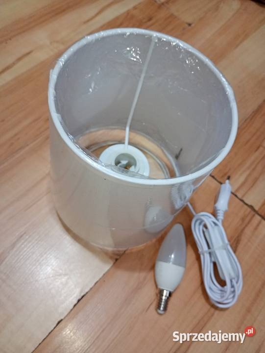 lampka nocna biurkowa stożek 1416 biała nowa LED Szczecin