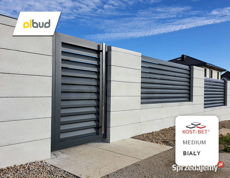 Bloczek ogrodzeniowy KOSTBET MEDIUM BIAŁY gładki Sopot