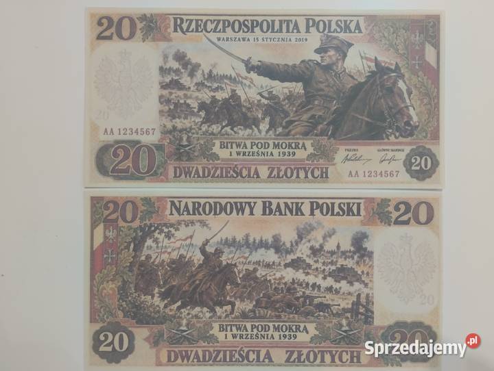 zestaw 9 sztuk banknotów kolekcjonerskich z Białystok