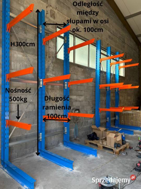 Regały magazynowe wspornikowe jednostronne H300 Magazynowanie Lublin