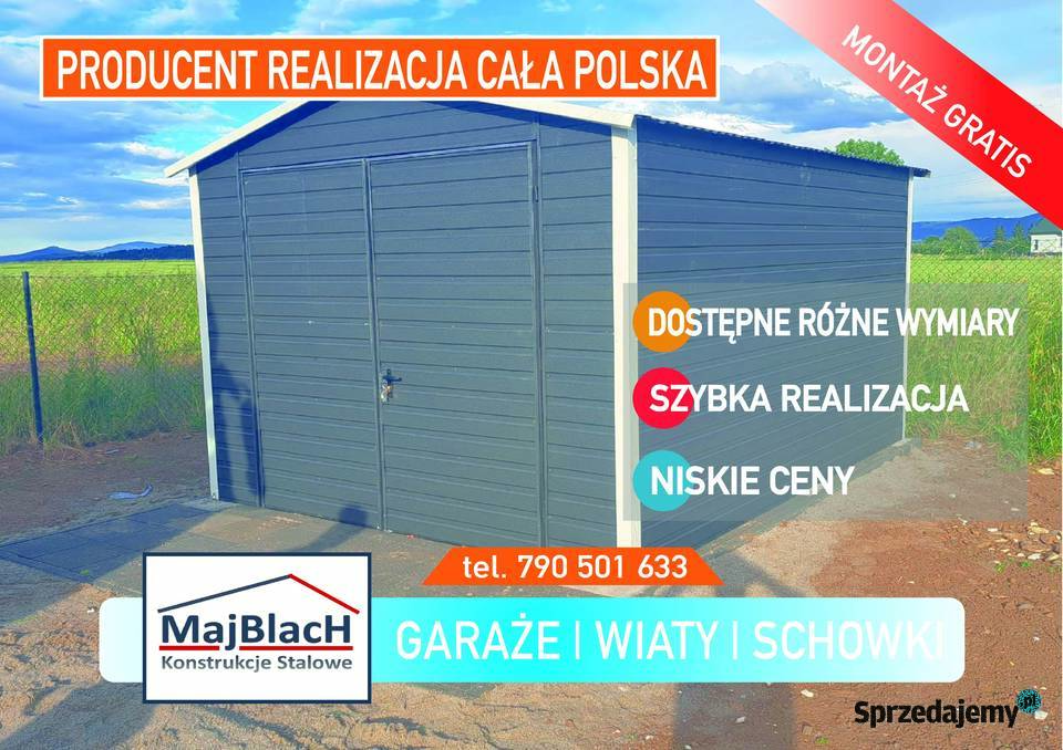 Garaż Blaszany Blaszak 3x5 TANIO Garaże Blaszane Krotoszyn