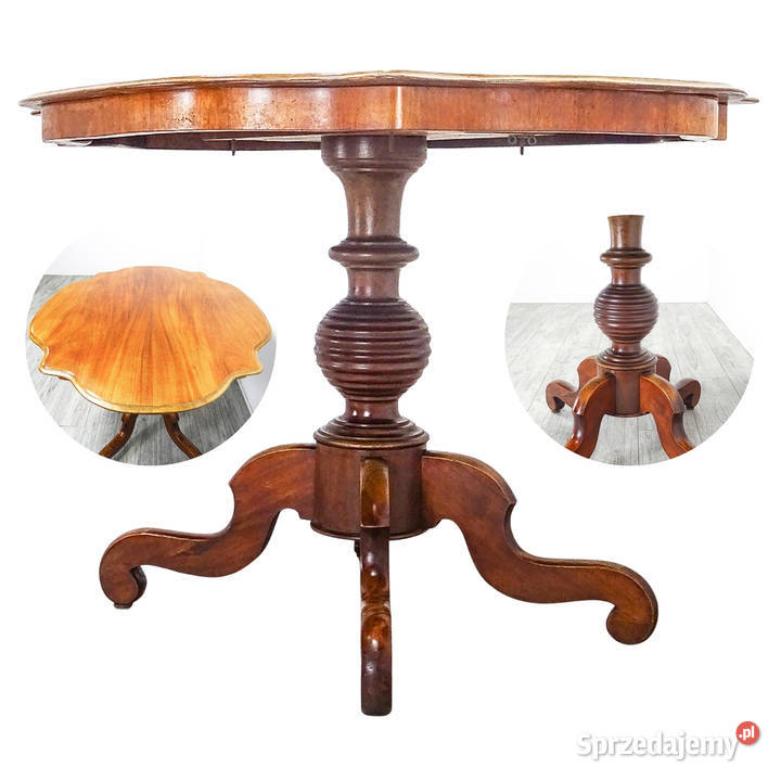 Solidny Stolik KAWOWY mahoniowy blat Stoliczek Kalisz