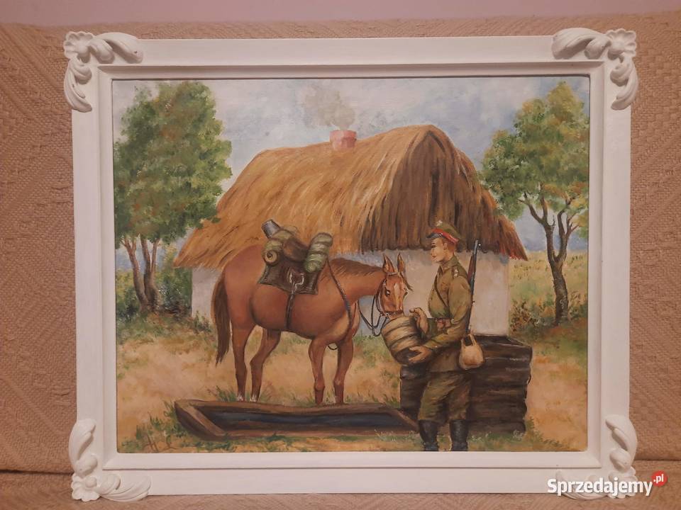 Ułan poi konia studni 61 50 Hieronim Lange Poznań sprzedam