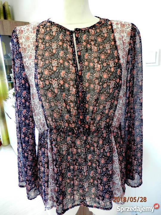 Bluzka Mango Modny Kwiatowy Nadruk Boho Hippie długi Łomża sprzedam
