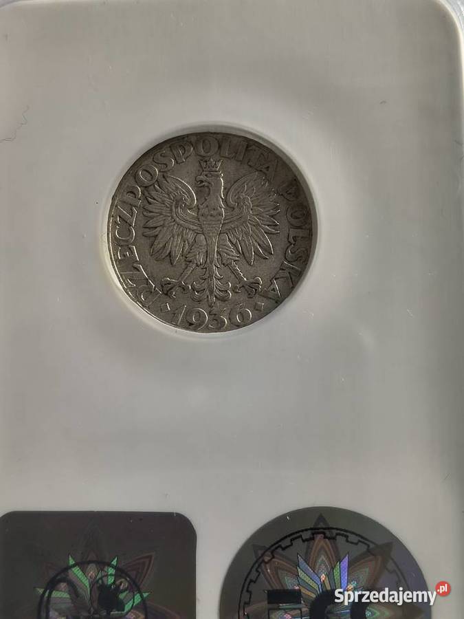 2 złote 1936 żaglowiec grading AU50 srebro Szczecin
