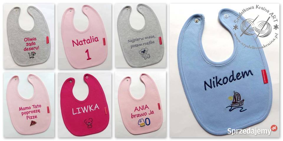 ŚLINIACZEK z imieniem haft PREZENT na dzień