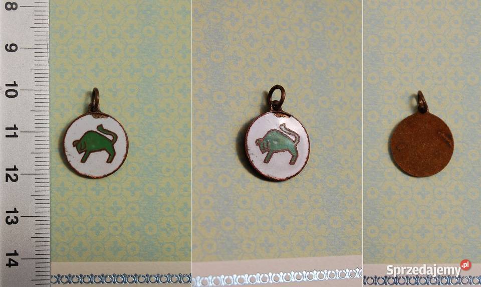 Byk zodiak emalia cloisonne brąz wisiorek Lublin