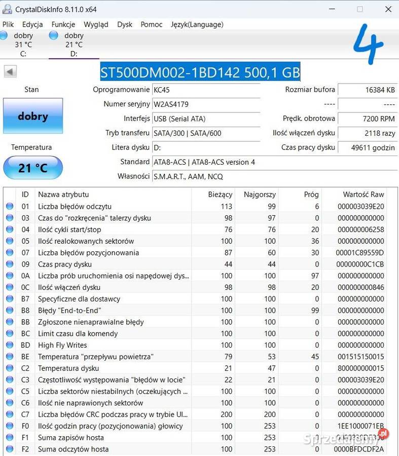 Dyski twarde Seagate 500GB ST500DM002 72K 16Mb