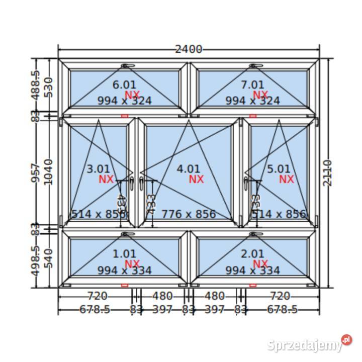 Okno 240x211 PCV używane wyprzedaż wysyłka cała Opole sprzedam