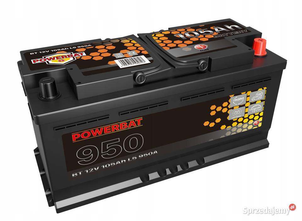 Akumulator PowerBat 12V 105Ah 950A AGM