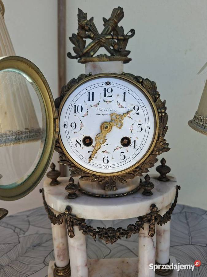 kominkowy zegar francuski plus dwie lampki nocne Rzeszów sprzedam