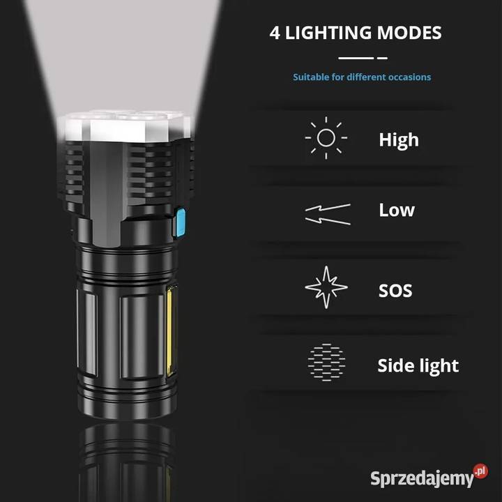 4rdzeniowa latarka LED bateria Lijon ładowanie Lublin