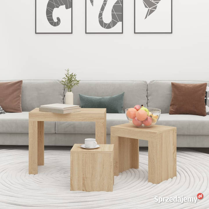 Stoliki wsuwane pod siebie 3 dąb sonoma WM808543 Warszawa