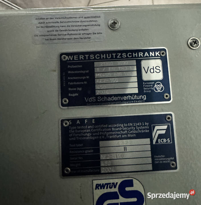 Sejf ognioodporny Adolphs Ageless Safes AE2 150 Prochowice