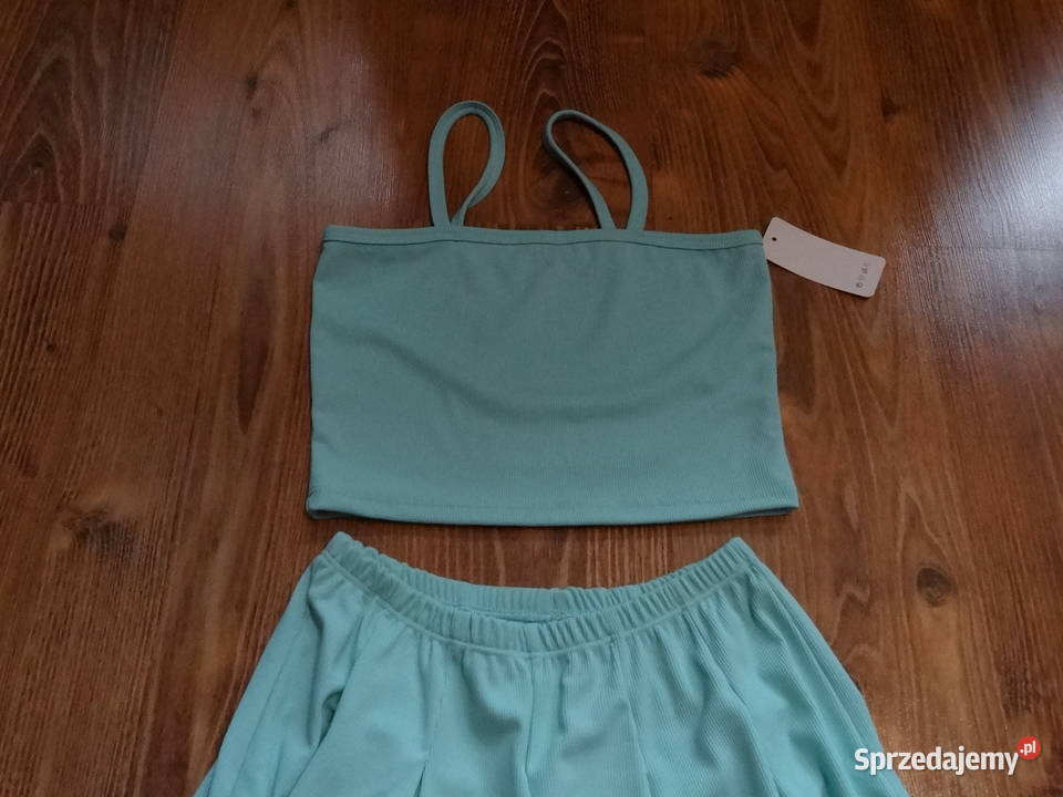 Komplet top spódnicospodenki prążek r152 12lat