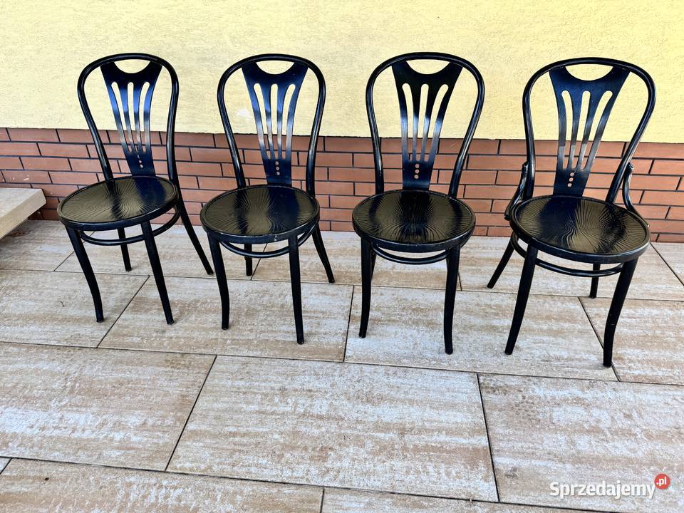 Krzesła czarne 4 gięte stylowe drewniane krzesło Warszawa sprzedam