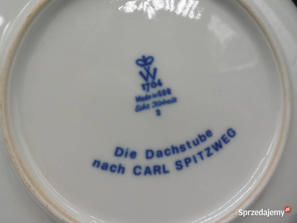 Kolekcjonerski talerz kobaltowy Wallendorf Raszków