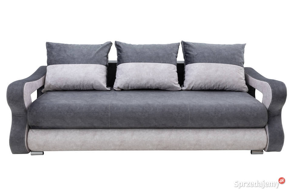 Kanapa Tapicerowana Szara z Poduszkami ANDŻELIKA sprzedam