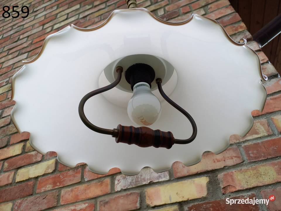 Żyrandol szklany metalowy holenderski z Gawroniec sprzedam