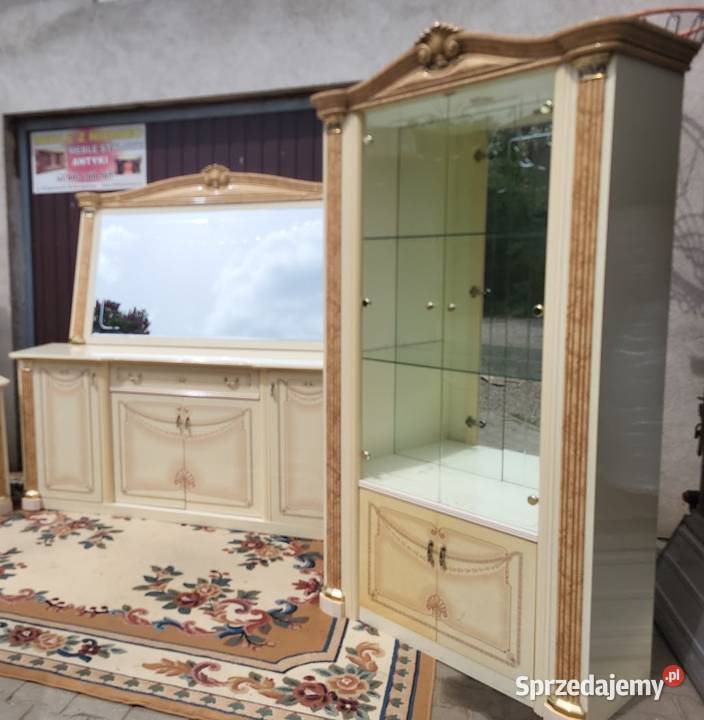 Komplet mebli włoskich komoda witryna lustro 50cm Sypniewo