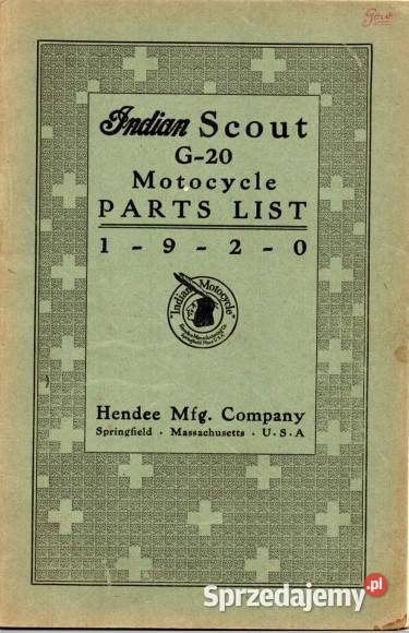 Indian Scout Parts List 1920
