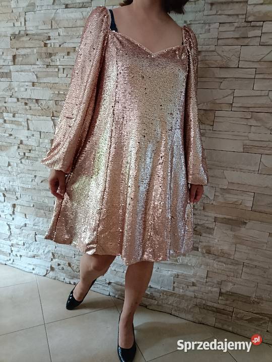 Sukienka w złote cekiny 52 Moda i Styl podlaskie Białystok