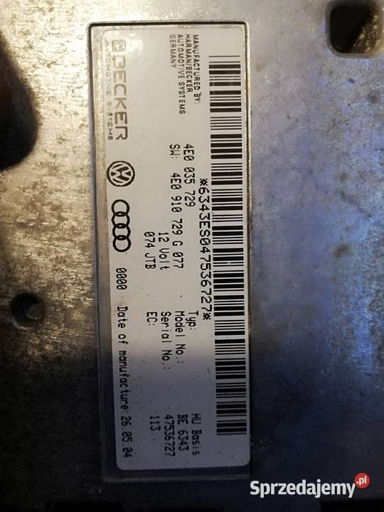4E0035729 4E0910729G moduł MMI Audi A6 A8 Q7 Częstochowa