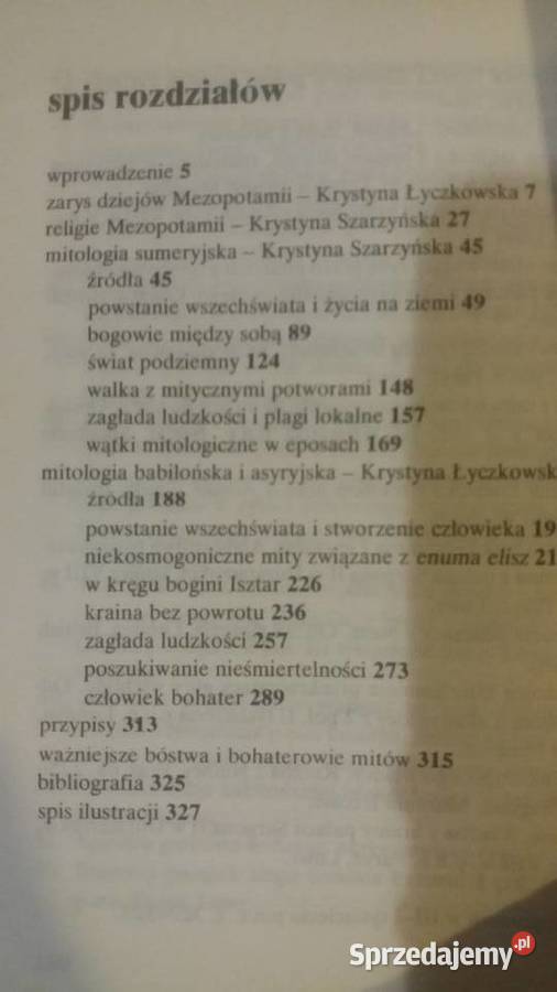 Mitologia Mezopotamii antykwariaty szkolne Warszawa