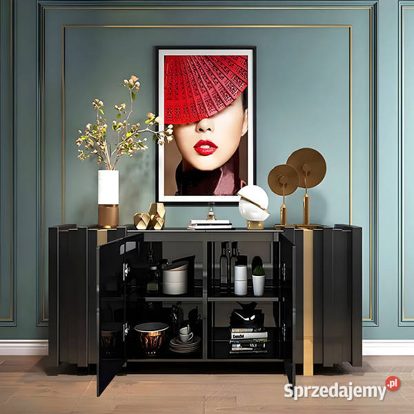 Komoda złota Pedro Glamour Premium 160x40x90 Golkowice