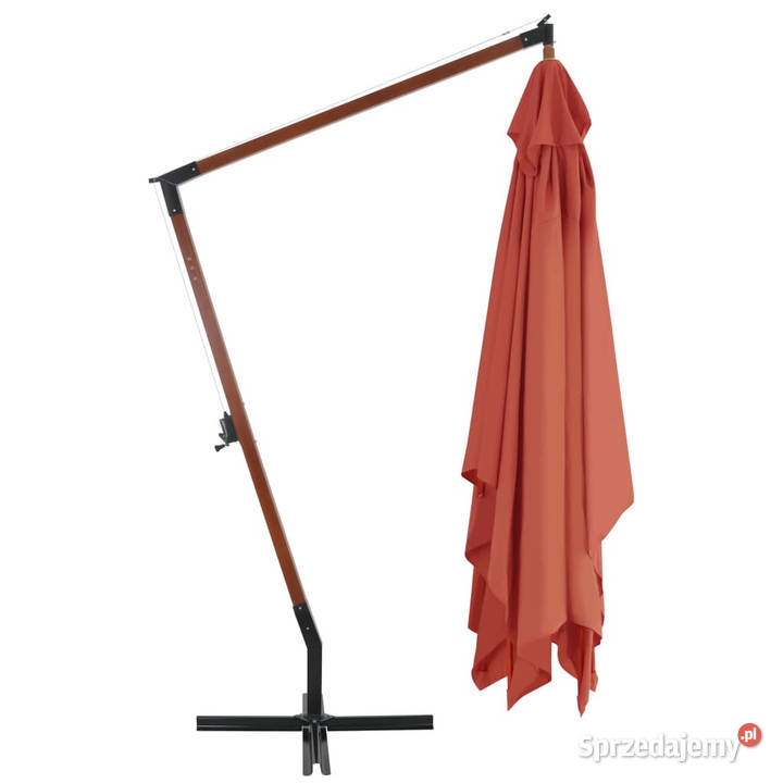 Wiszący parasol z drewnianym słupkiem 400x300 Warszawa