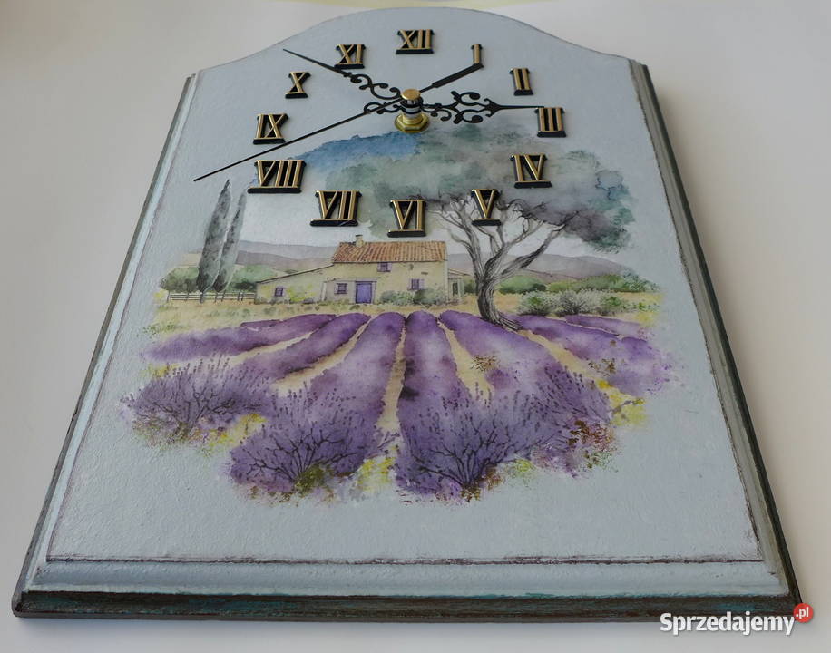 Zegar Ścienny Pezaż Prowansja pola Lawendy Słupsk sprzedam