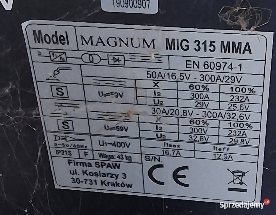 Sprzedam migomat Magnum 315 NOWY Ryki