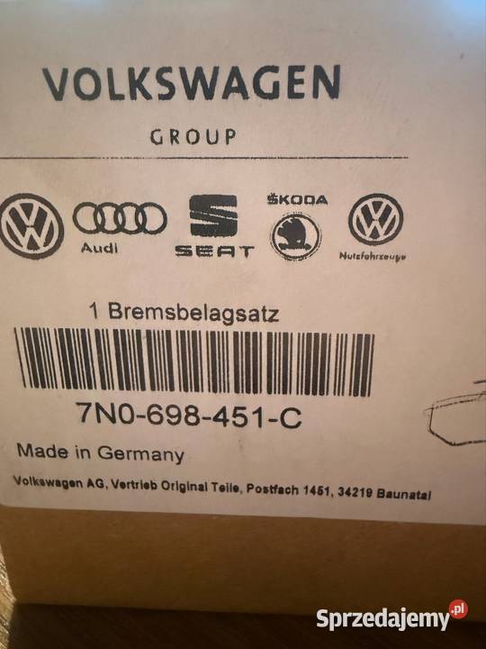 Klocki hamulcowe OE 7N0698451C