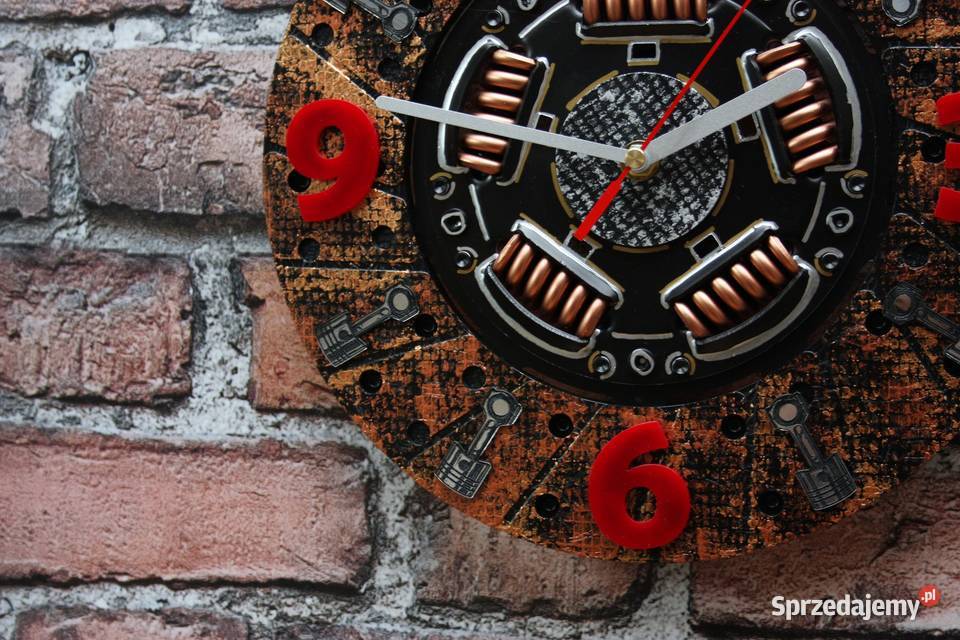 Zegar tarcza sprzęgła scrap metal art 28 patyna