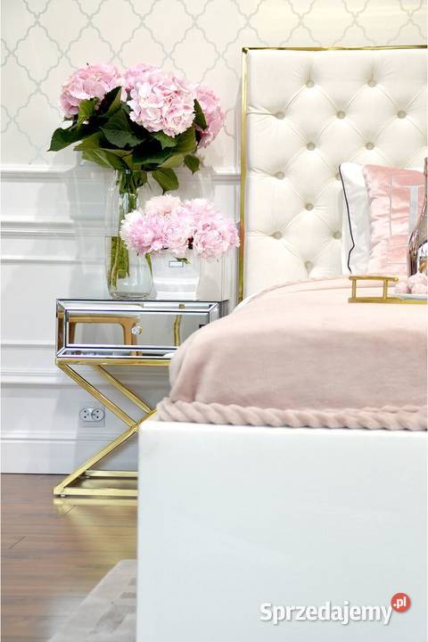 Łóżko glamour złote ze stelarzem 200x200 200cm mazowieckie Warszawa