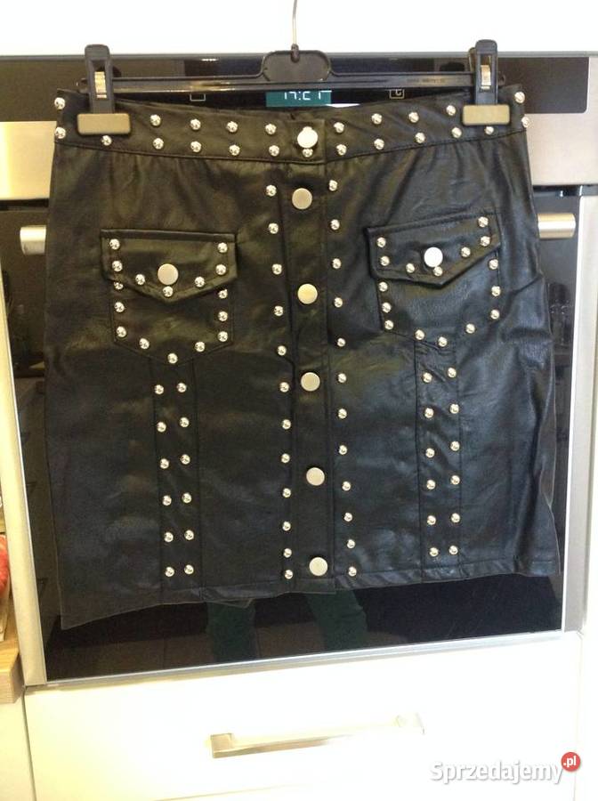 Spódnica Czarna Mini Skórzana Damska L napy NOWA Spódnice i sukienki Nowa Sól