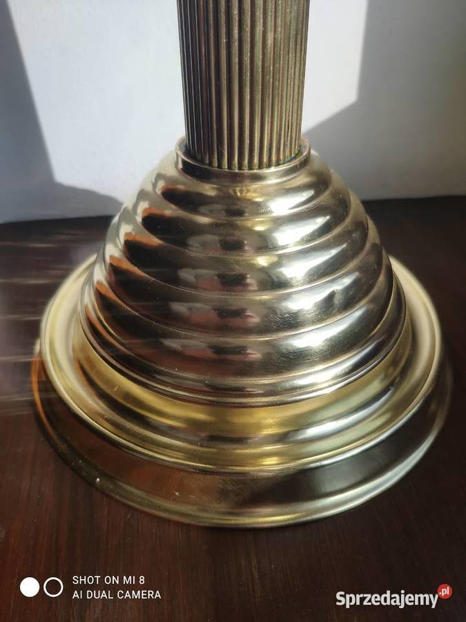 Ogromna wiktoriańska mosiężna lampa naftowa sprzedam