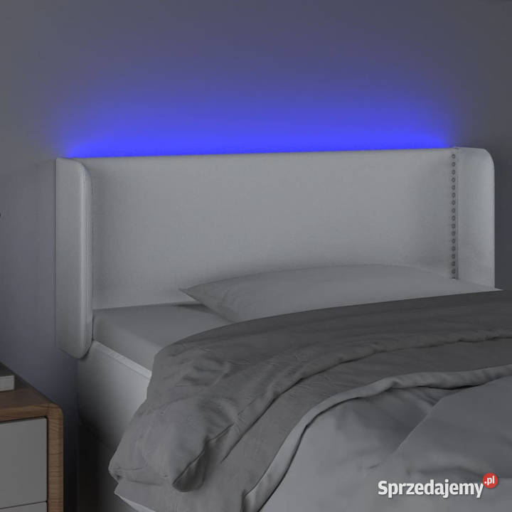 Zagłówek do łóżka z LED biały 83x16x7888 Warszawa