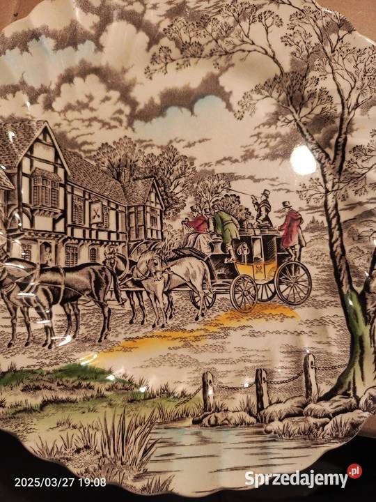 TALERZE ANGIELSKIE Vintage Royal Mail DUŻE 4 śląskie Tychy