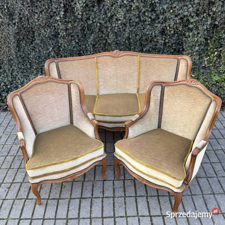 ARTexpert Pałacowy zestaw Sofa dwa fotele Ludwik zachodniopomorskie Dobrzany