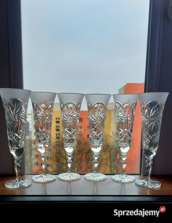 Piękne kieliszki kryształowe PRL