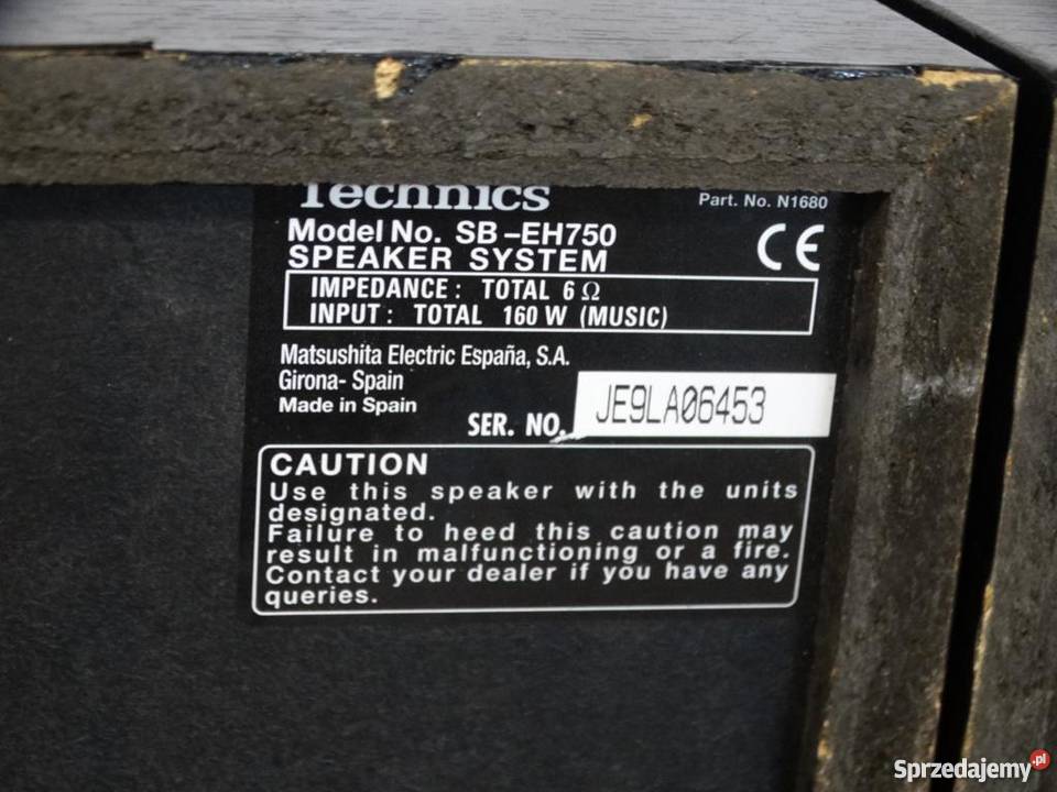 Kolumny Technics SBEH750 2 x 160 wat WYSYŁKA Słuchawki i głośniki Jasło