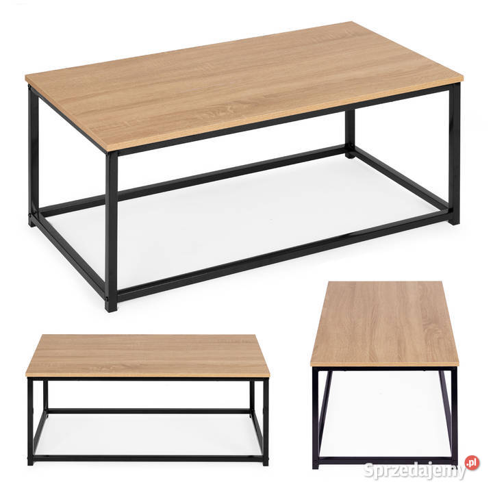 Stół kawowy ława duży brązowy blat metalowy Wrocław