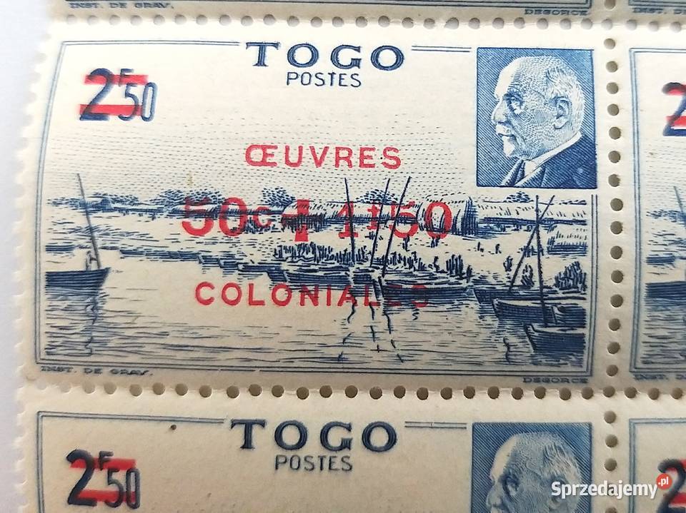 Znaczek Togo rzeka Mono kolonie francuskie Vichy Bronisze
