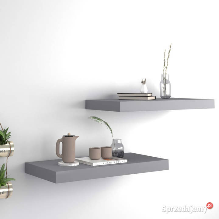 Półki ścienne 2 szare 50x23x38 MDF WM323851 mazowieckie Warszawa