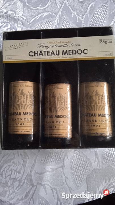 ZESTAW ŚWIEC W FORMIE BUTELEK WINA CHATEAU MEDOC wielkopolskie