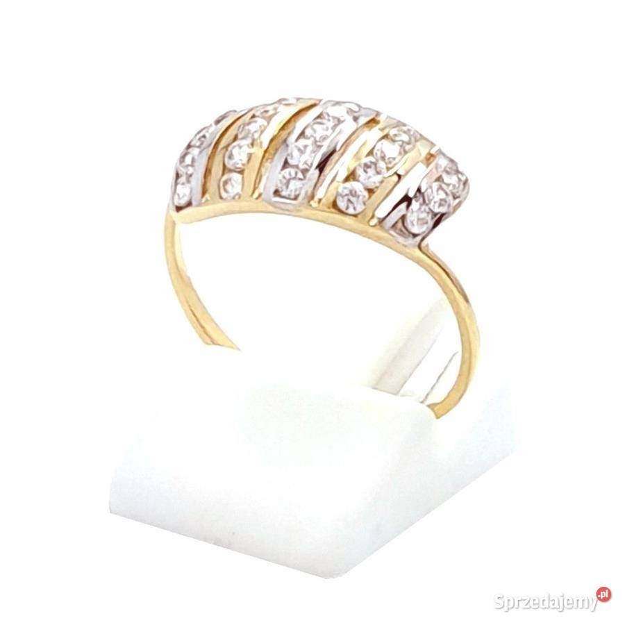Pierścionek r14 Złoty pr333 z kamieniami Z395 wielkopolskie Poznań