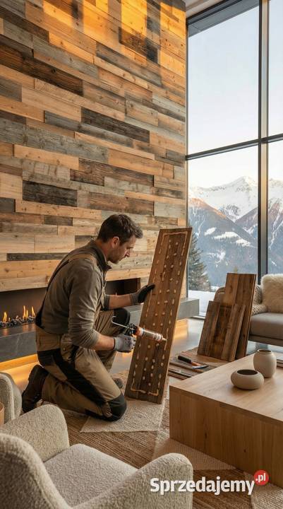 PANEL ŚCIENNY 3D DREWNIANY STARE DREWNO DESKI Z dolnośląskie